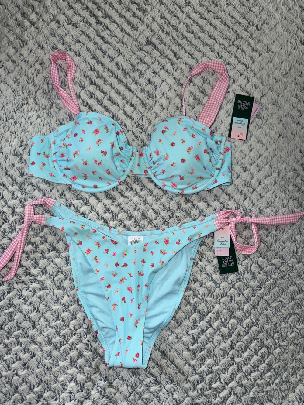Floral Tie-String Bikini Set